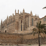 View of Palma Cathedral from park.