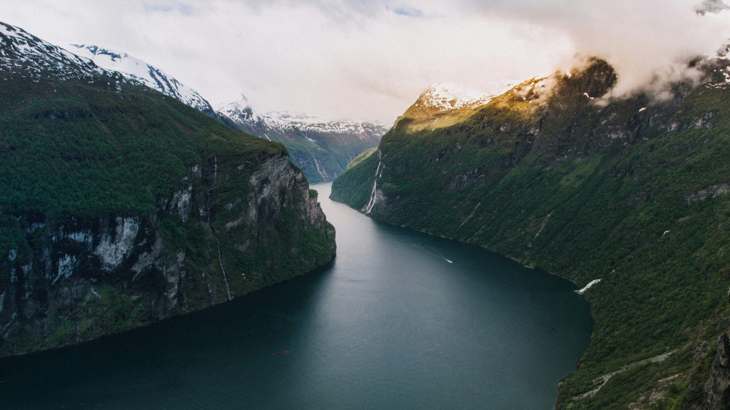 View of the Norwegian fjords. 