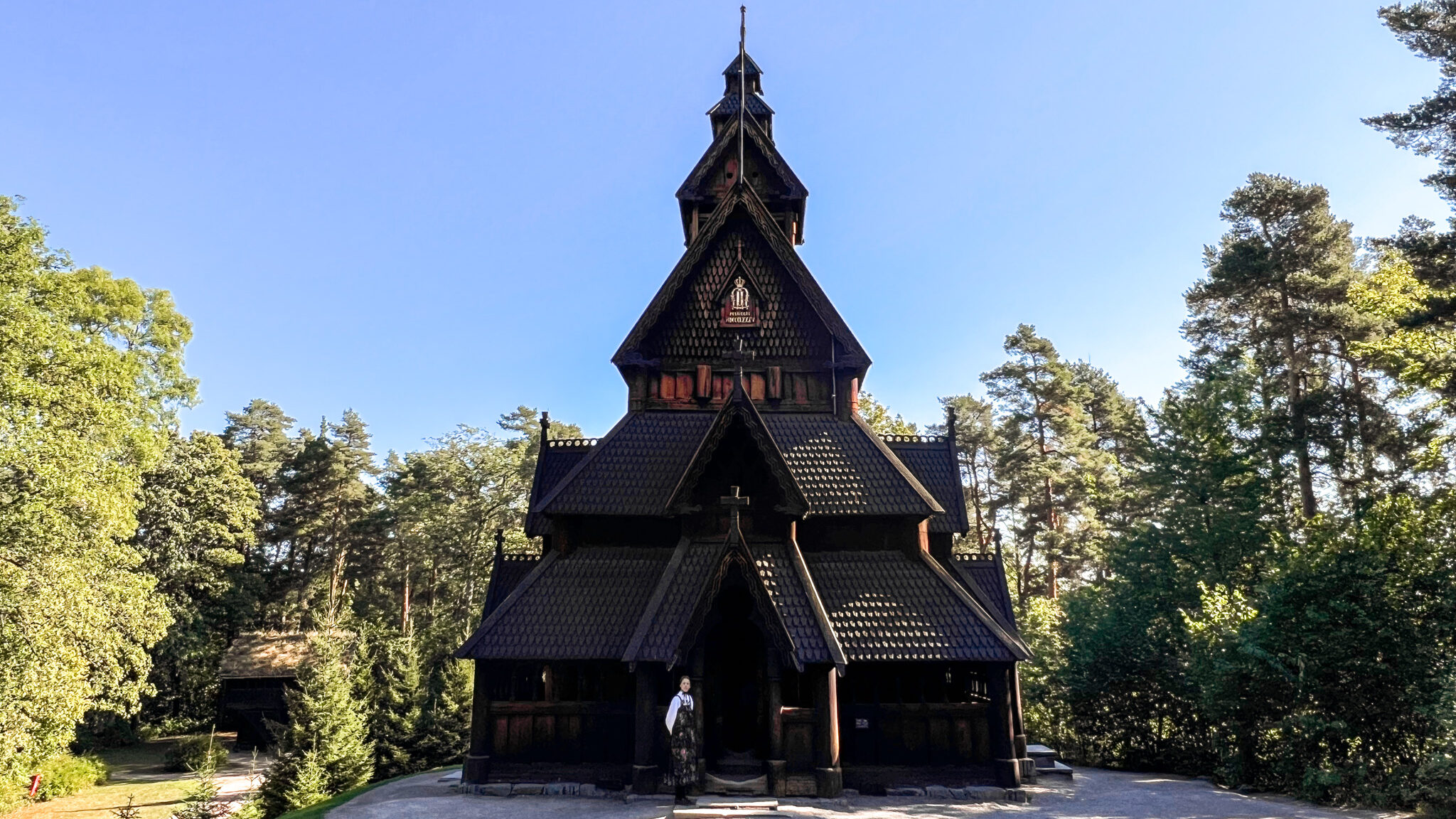 Norsk Folkemuseum Oslo | Krista the Explorer Medieval Norwegian wooden church in outdoor museum.