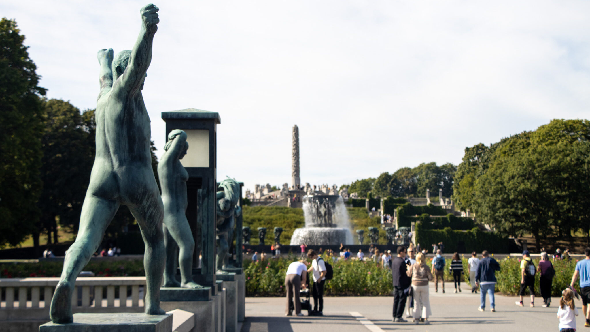 Vigeland Oslo Weekend | Krista the Explorer Bridge going through Vigeland Sculpture Park in Oslo.