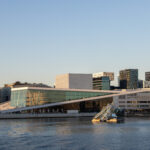 View of Opera House during a weekend in Oslo.