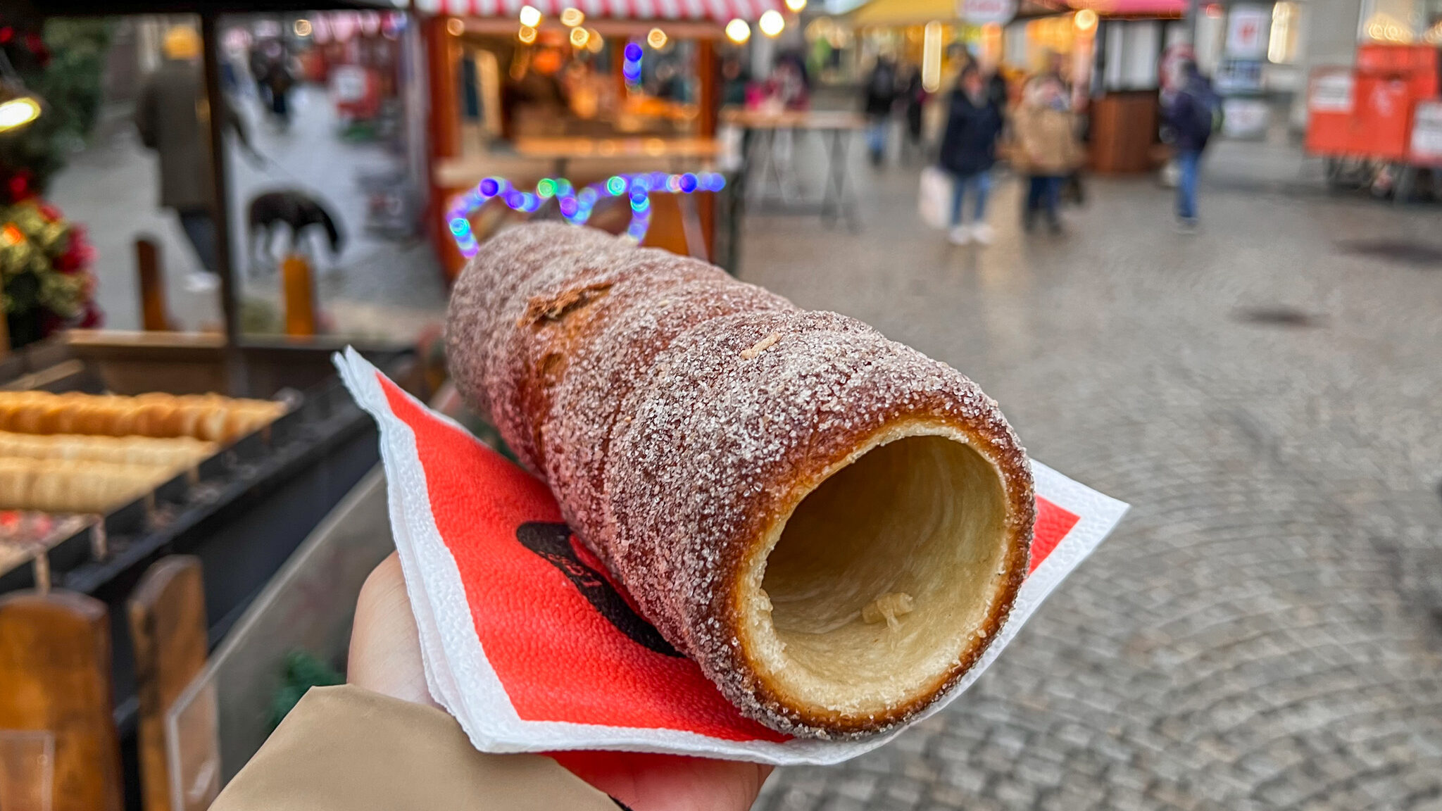 Best European Christmas markets in Berlin with chimney cake.