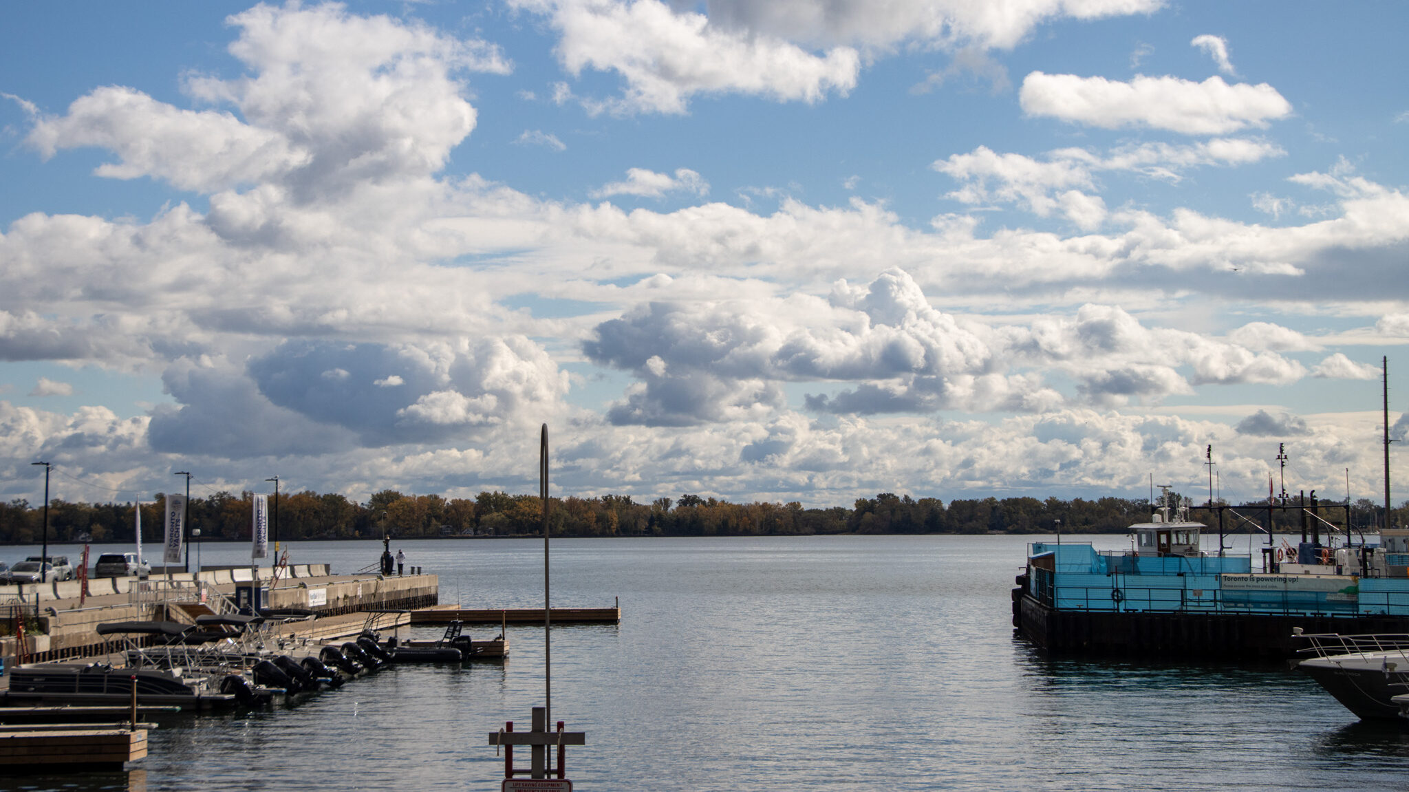 Waterfront Toronto | Krista the Explorer Boats lined up in harbour in Toronto.