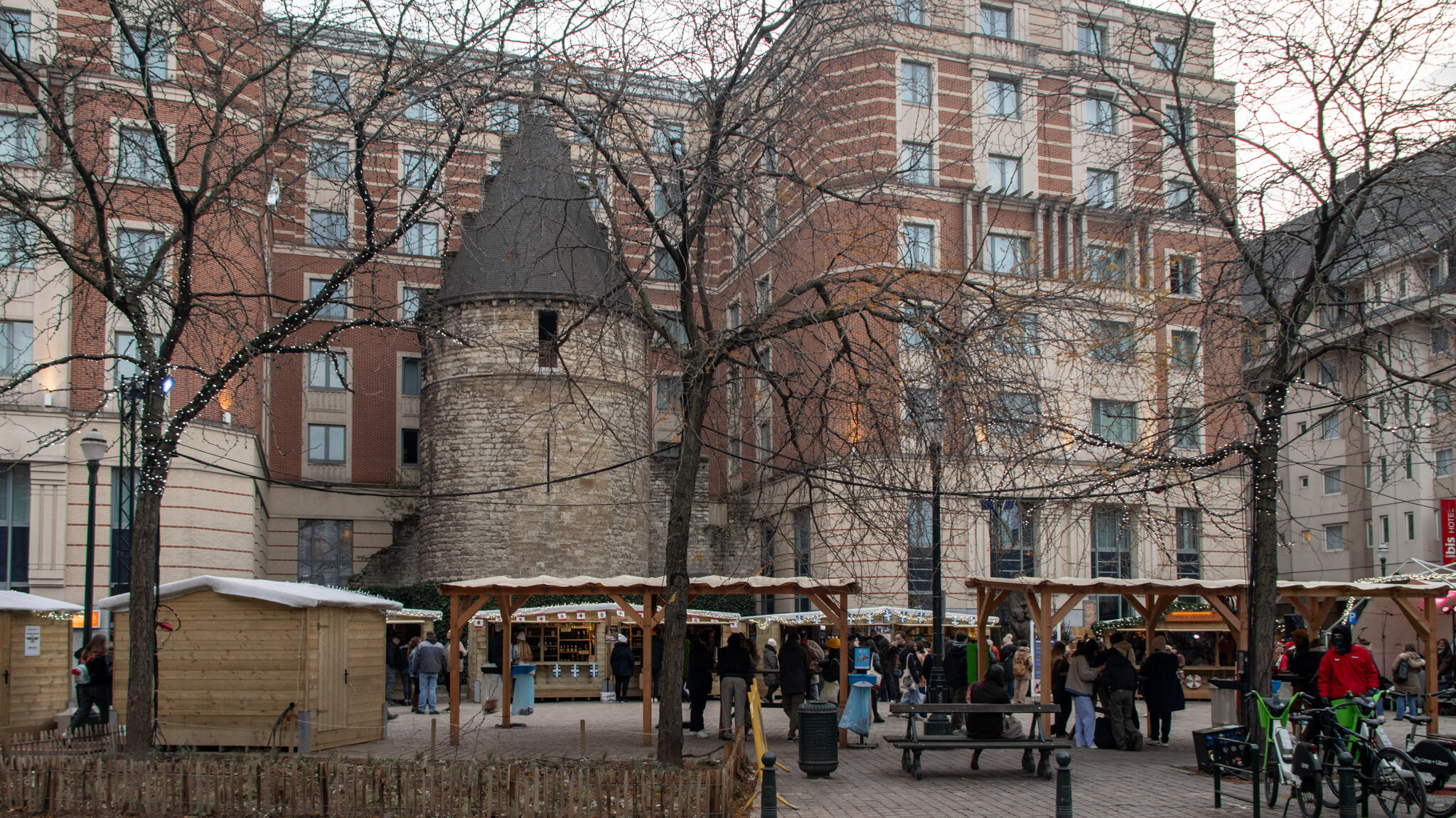 Medieval tower in Brussels old town.