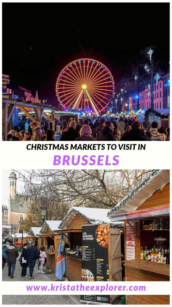 Two types of Christmas markets in downtown Brussels.