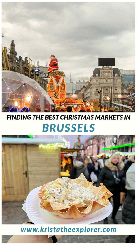 Two different Christmas markets in old town Brussels.