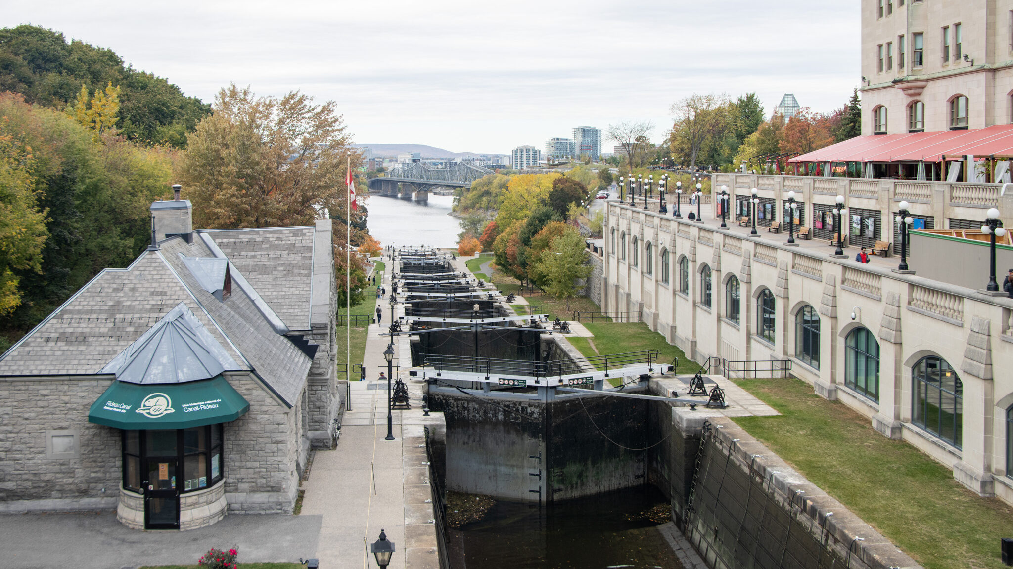 Rideau Canal Ottawa | Krista the Explorer View of the locks along canal in Ottawa.