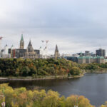 View of Parliament Hill from a lookout point.