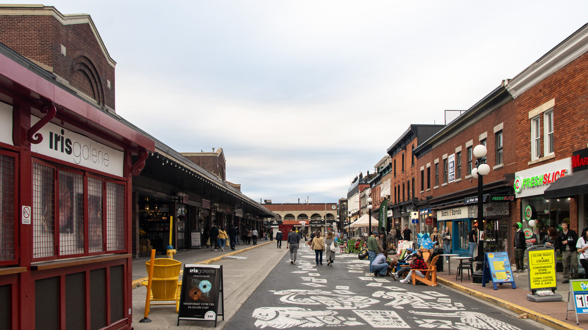 ByWard Market Ottawa | Krista the Explorer Street in the ByWard Market with art on road.