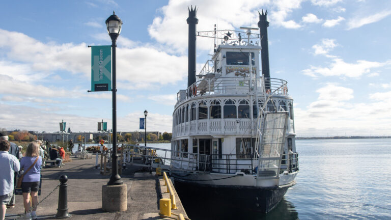 Historic steam boat on the water in Kingston.