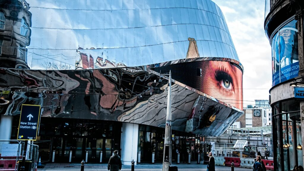 Shiny building in the centre of Birmingham.