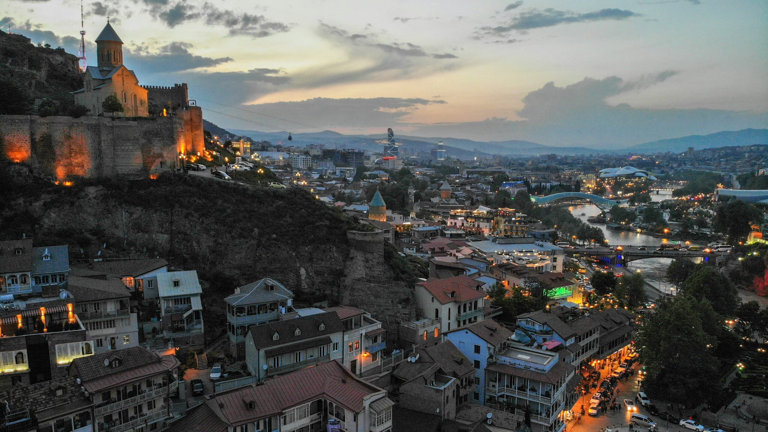 Georgia Study Abroad | Krista the Explorer View of historic city in Georgia at sunset.