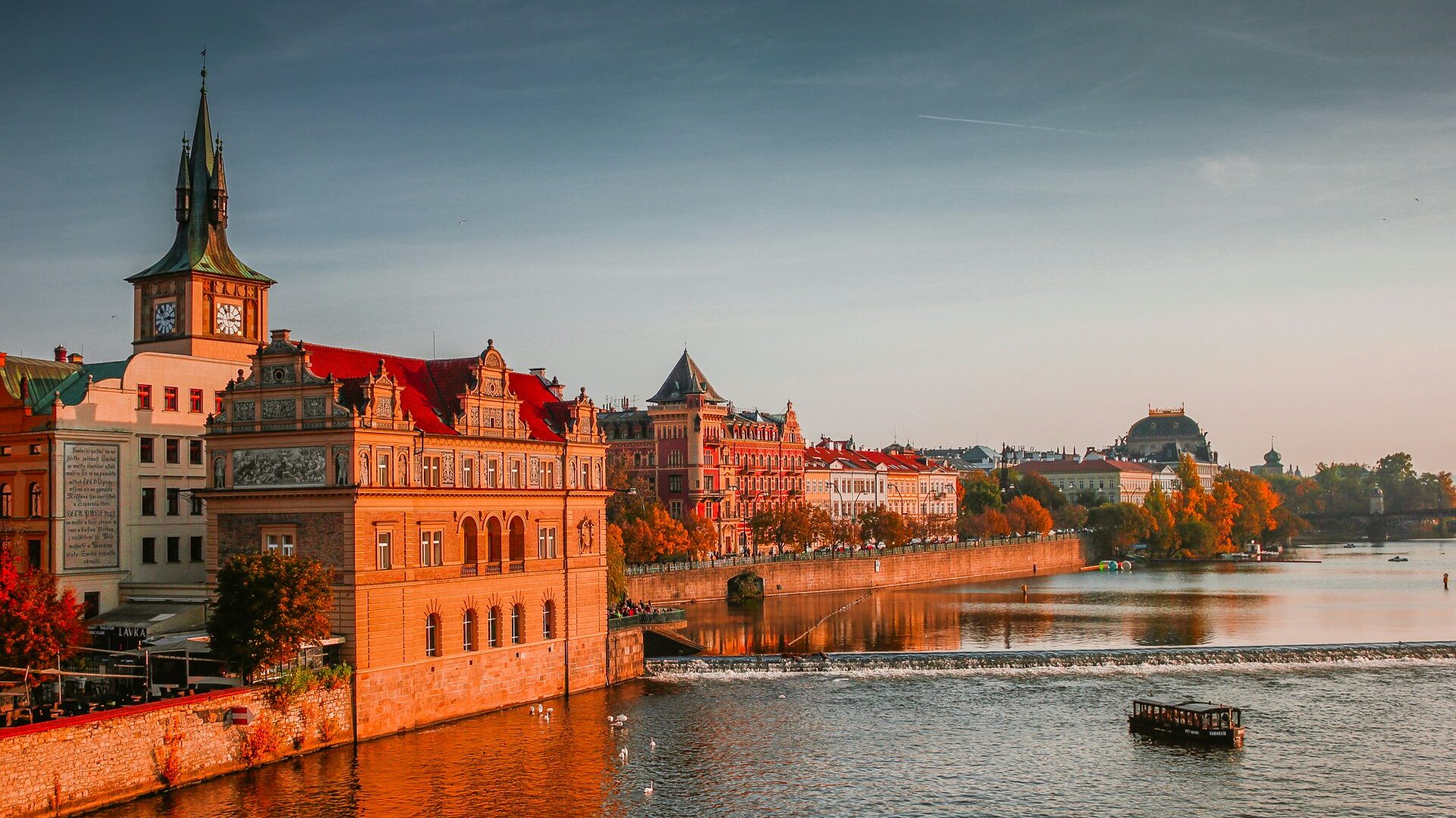 Czech Republic Study Abroad | Krista the Explorer Sunset view of city in Czech Republic along the river.
