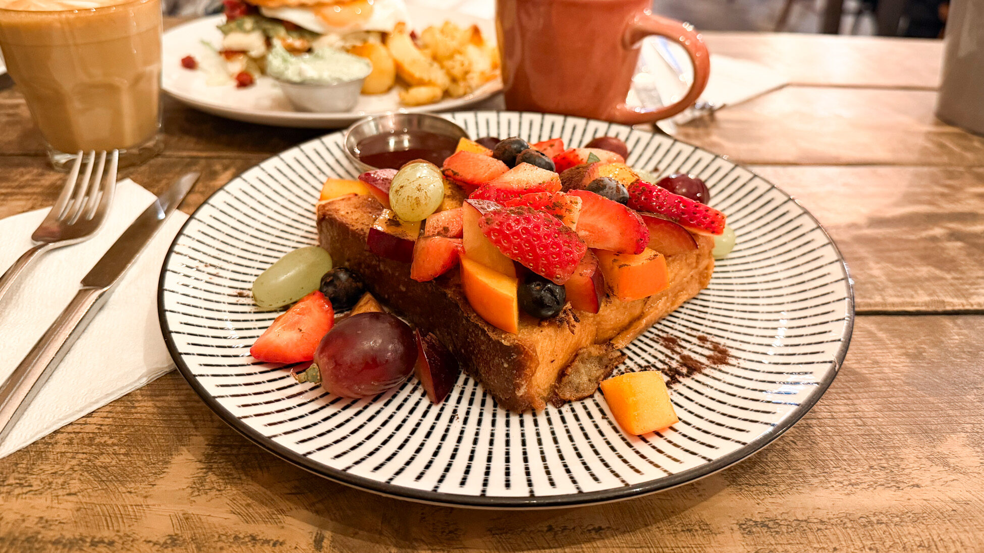 Do Norte Cafe by Hungry Biker Porto | Krista the Explorer Large French toast topped with fresh fruits.