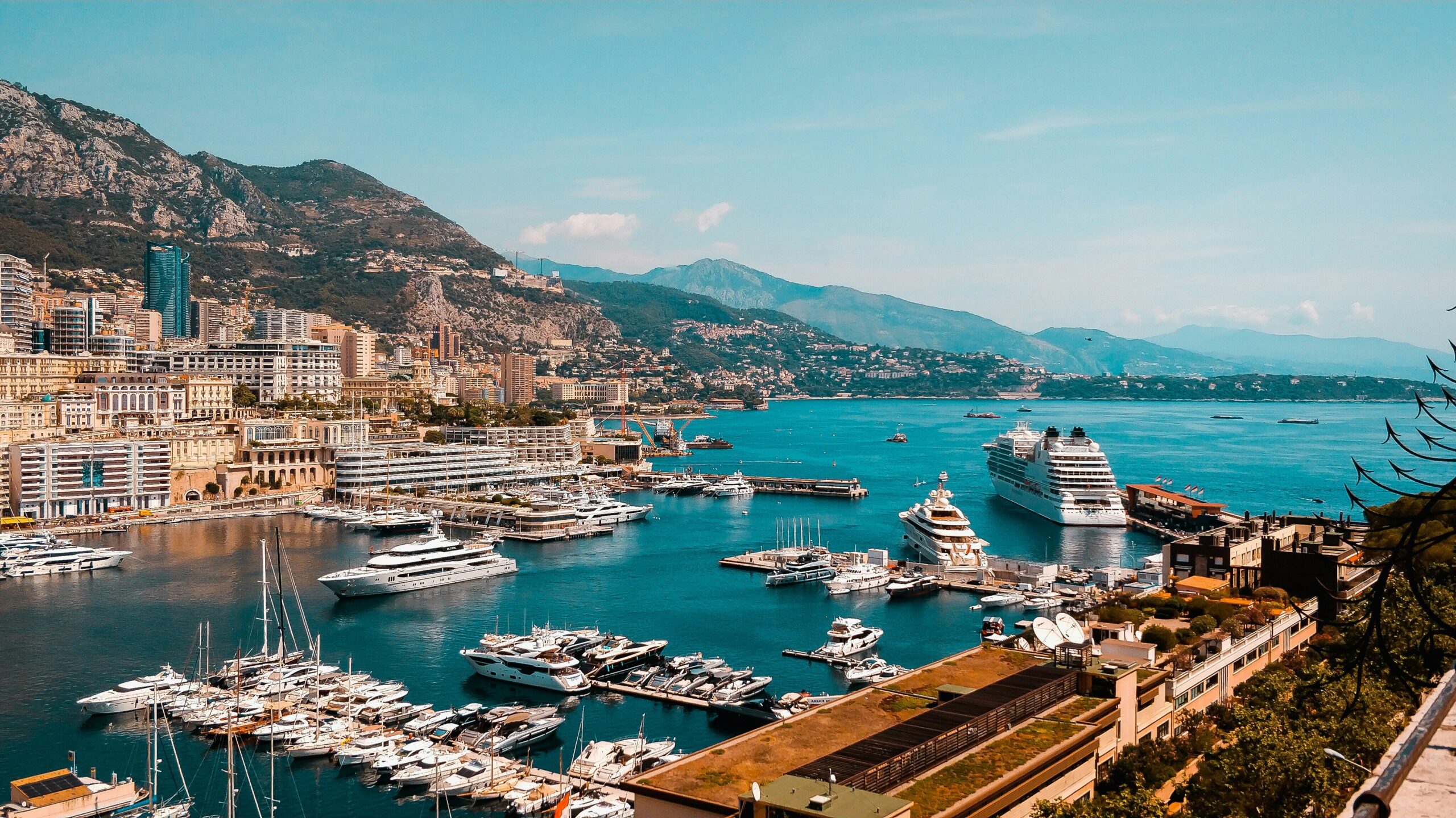 View of the port in Monte Carlo, Europe.