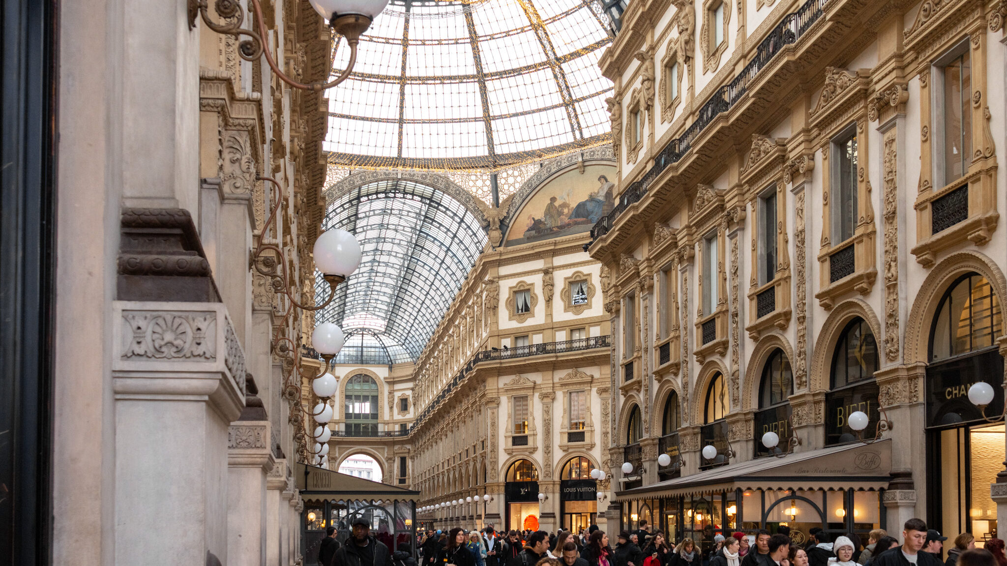 Inside of shopping gallery in Milan.