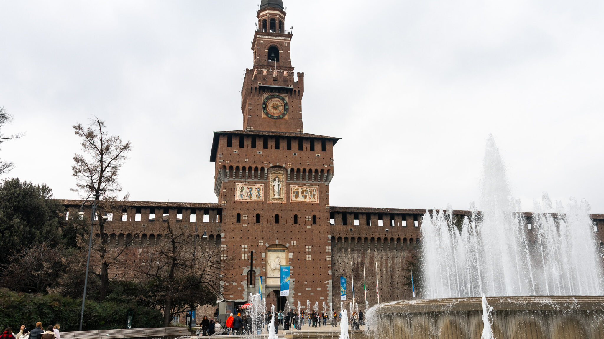 Entrance to medieval castle in Italy.