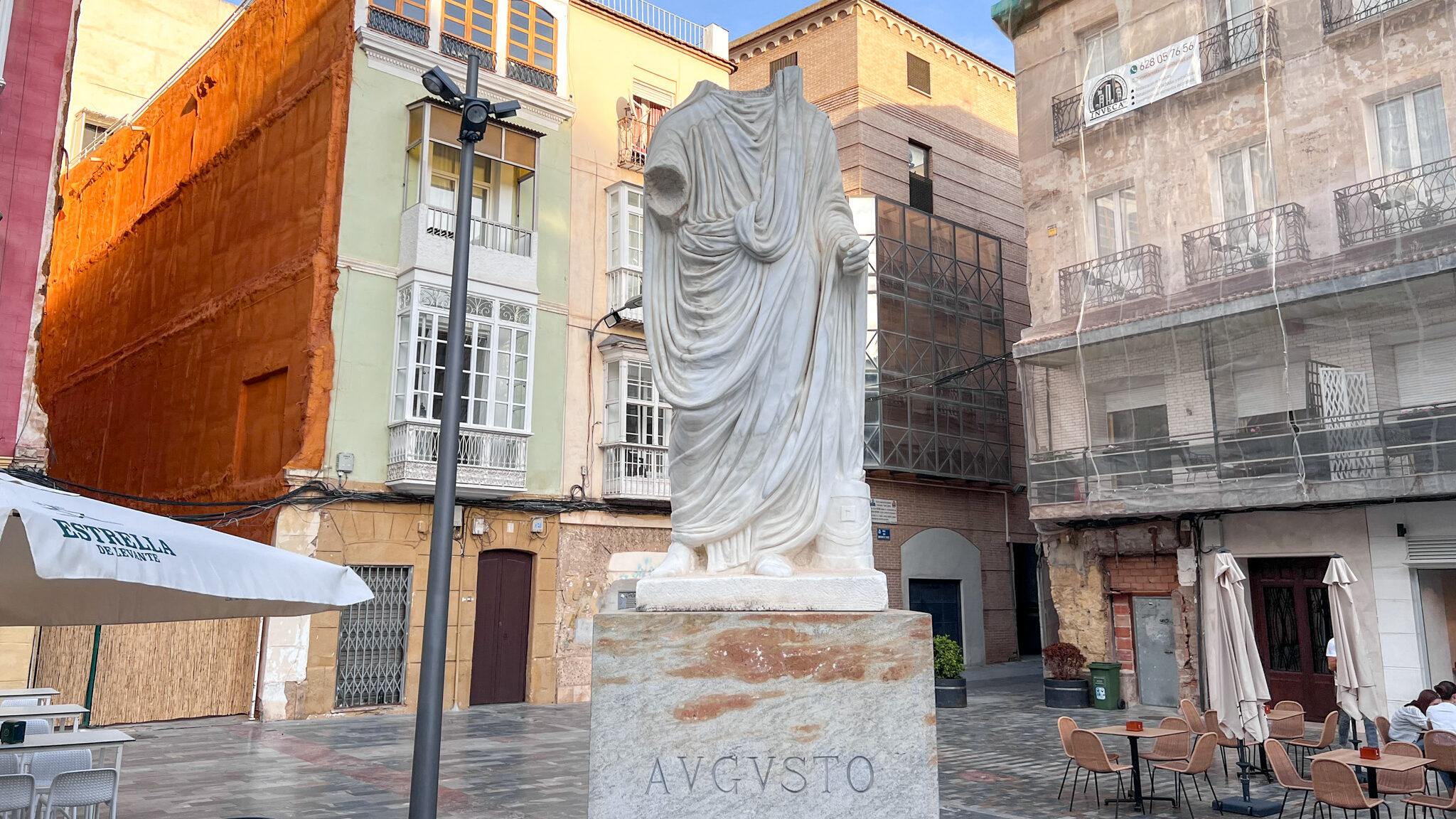 Augustus Statue Cartagena | Krista the Explorer Roman statue of emperor without head.
