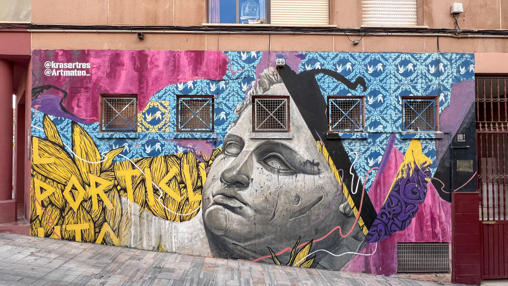 Street Art Cartagena | Krista the Explorer Colorful street art near Roman ruins in Cartagena.