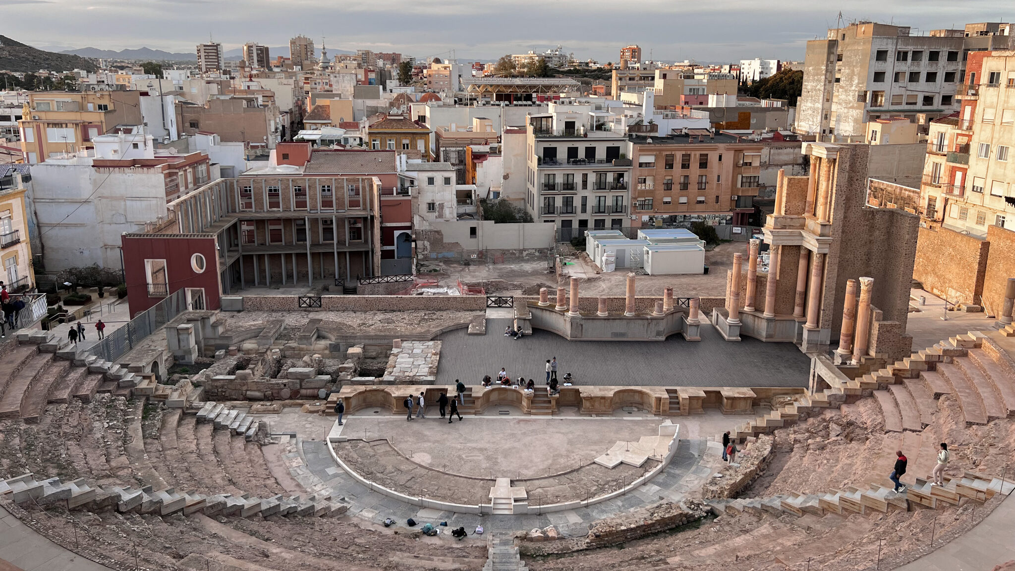 Cartagena | Krista the Explorer View of Roman ruins in Cartagena at sunset.