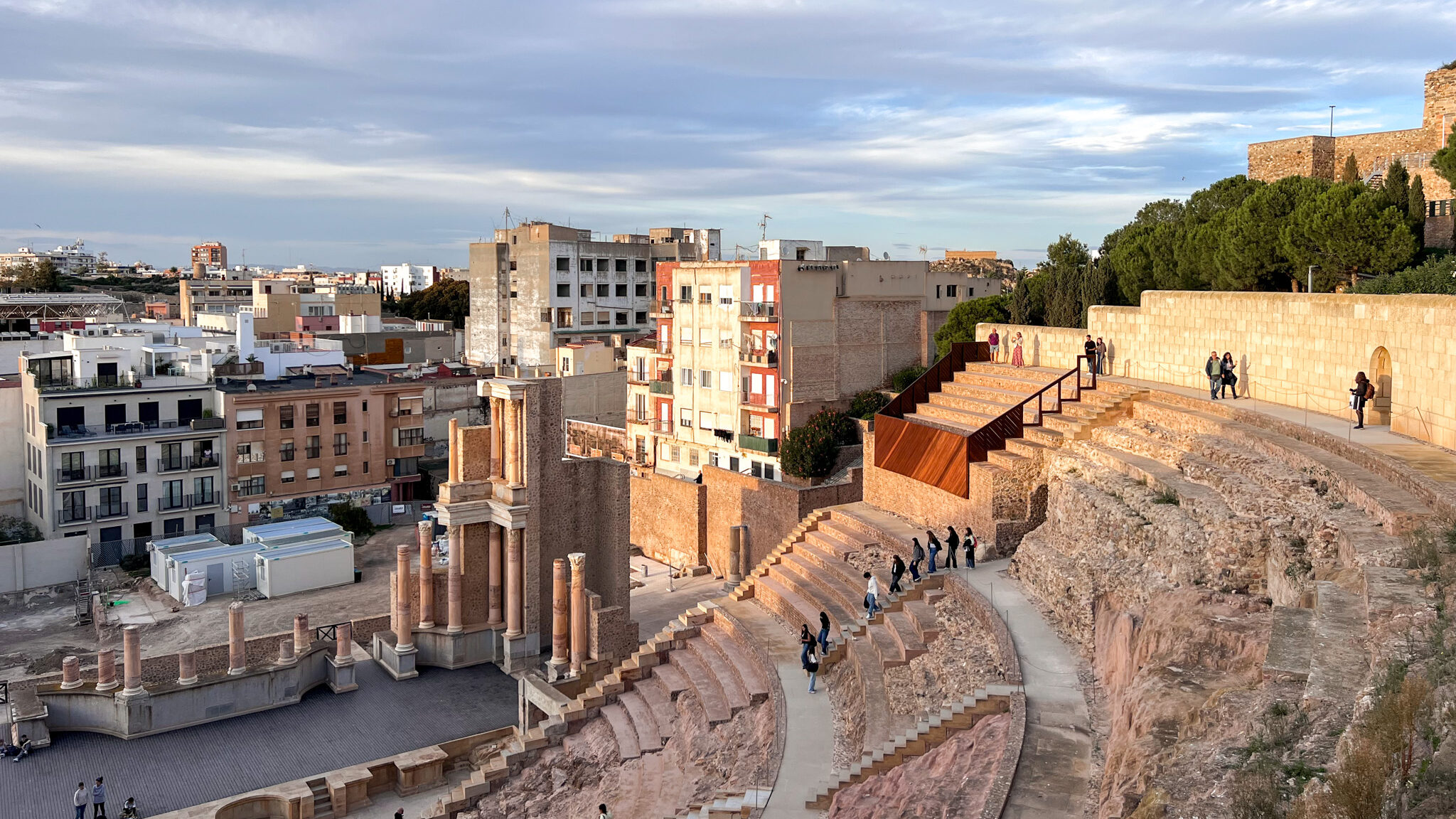 Cartagena Ruins | Krista the Explorer View of Roman ruins from top of theatre at sunset.