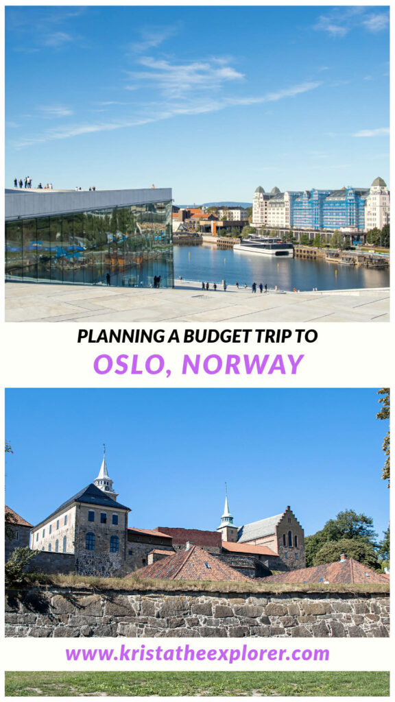 Oslo | Krista the Explorer View of Oslo Opera House rooftop and medieval fortress.