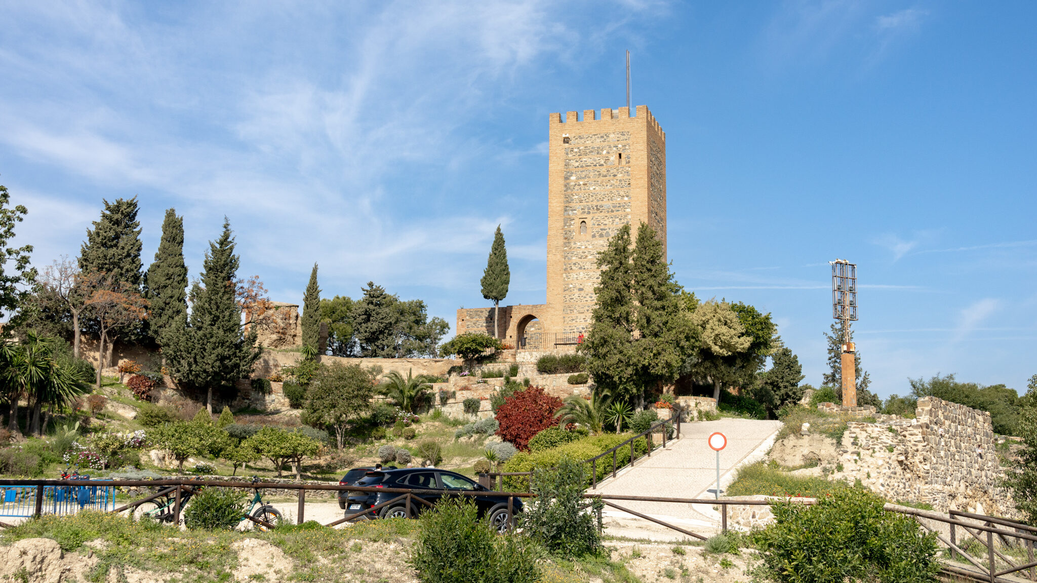 Fortaleza Velez Malaga | Krista the Explorer Medieval tower from fort on hill in village in Velez-Malaga.