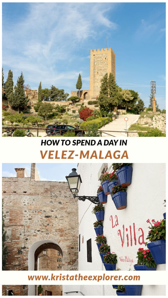 Velez Malaga | Krista the Explorer Medieval tower on hill and arch in old town.