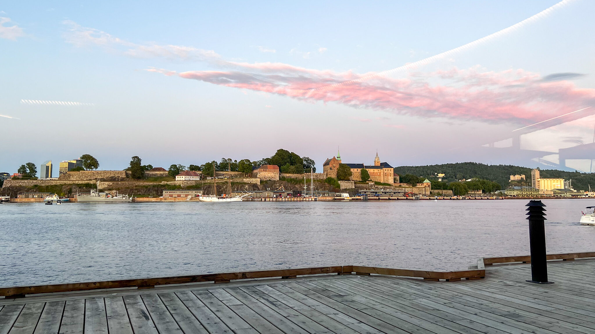 Harbourfront Oslo | Krista the Explorer View of Oslo harbourfront at sunset.