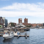 Harbourfront of Oslo on a sunny day.