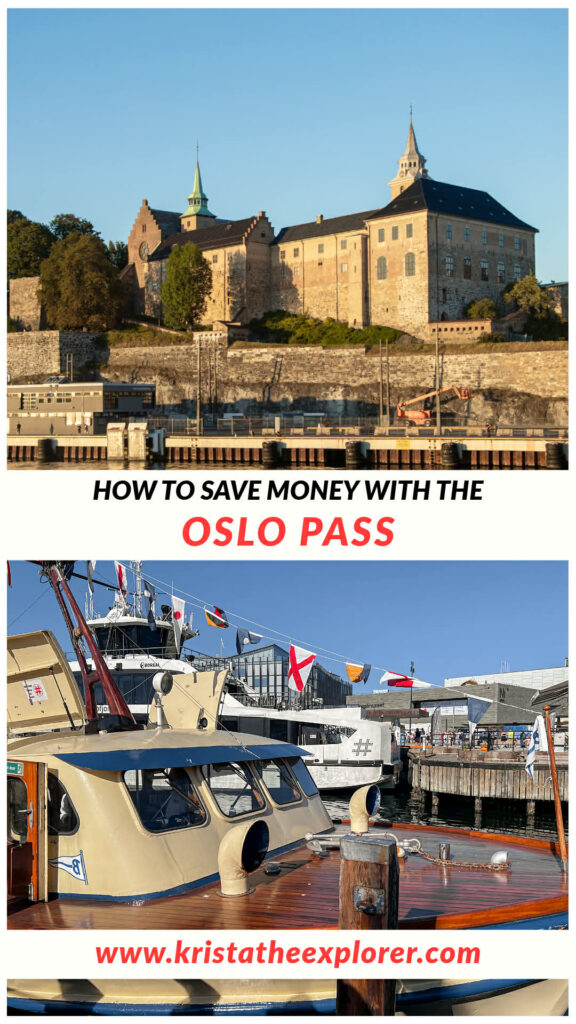 Oslo | Krista the Explorer View of fortress across water and old boat at docks.