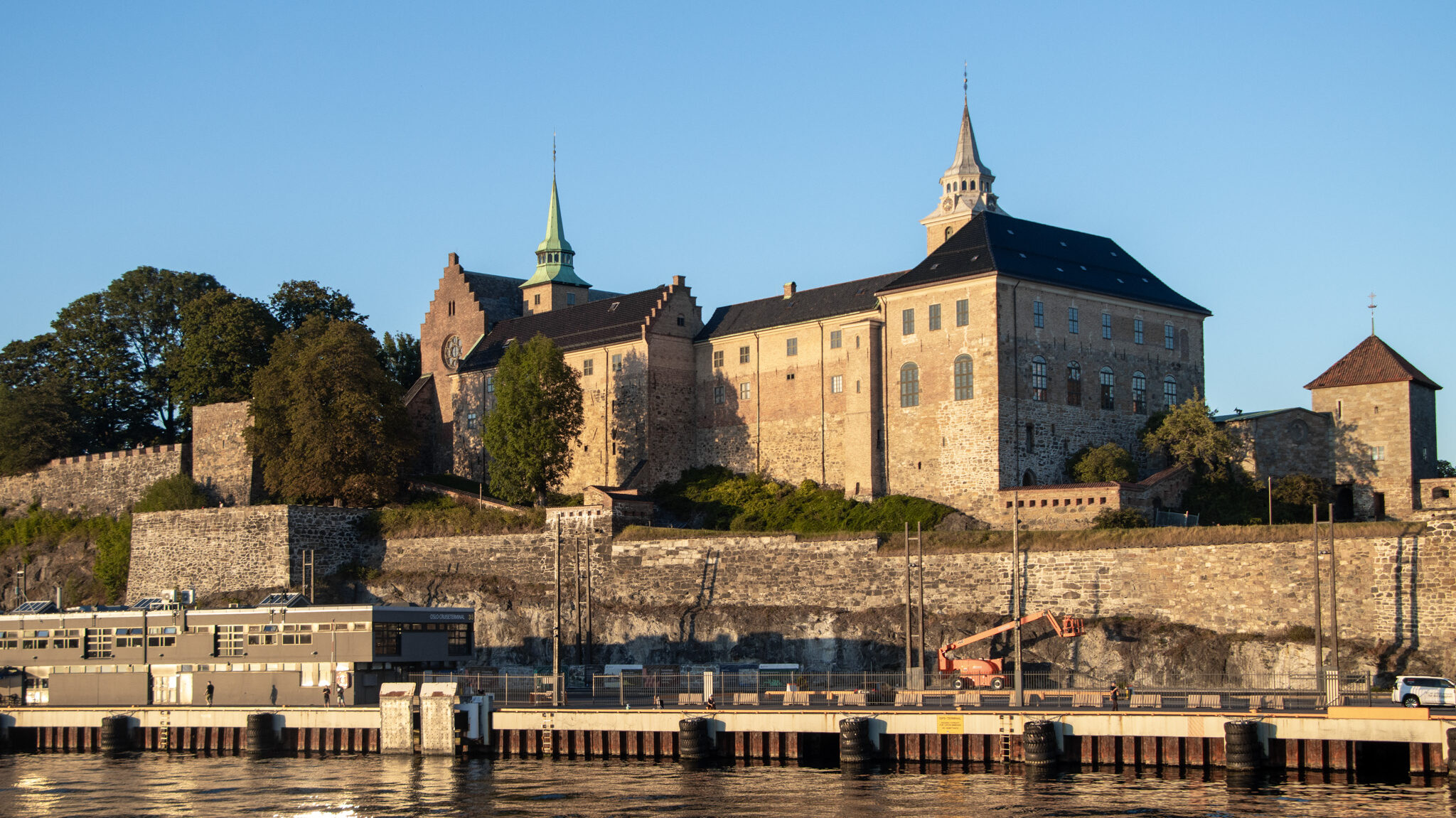 Akershus Fortress Oslo | Krista the Explorer View of medieval fortress across the water.
