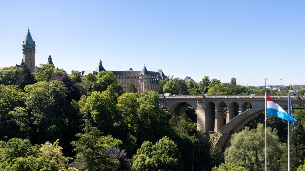 Pont Adolphe Luxembourg | Krista the Explorer Long bridge spanning river in Luxembourg City.