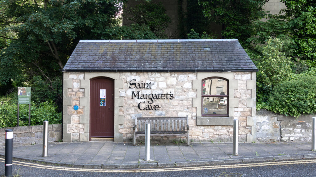 Cave Dunfermline | Krista the Explorer Stone building marking the entrance to religious cave.