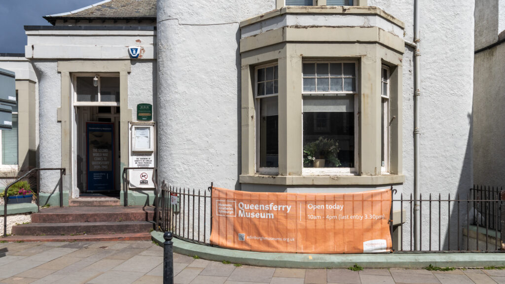 Front of Queensferry Museum building with bay window.