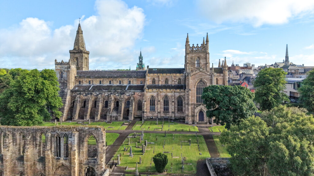Dunfermline Abbey and Palace | Krista the Explorer Aerial view of Dunfermline Abbey and Palace one of the best things to do in Dunfermline.