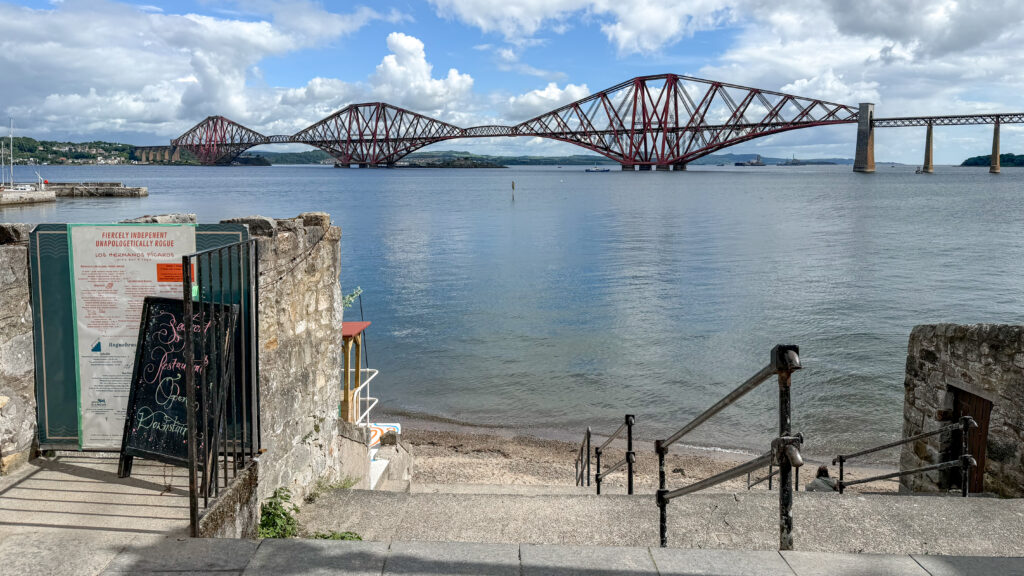 View of the Forth Bridge from viewpoint in Queensferry.