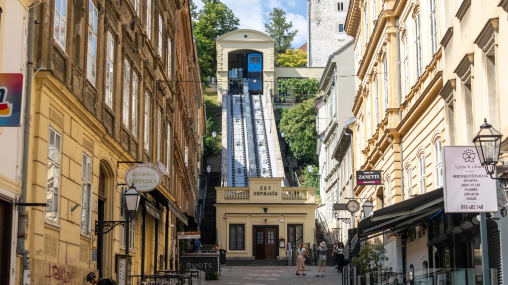 Funicular station located in Zagreb Lower Town.
