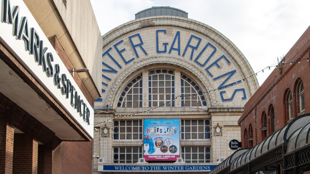 Winter Gardens | Krista the Explorer Entrance to the Winter Gardens with a large arched facade.