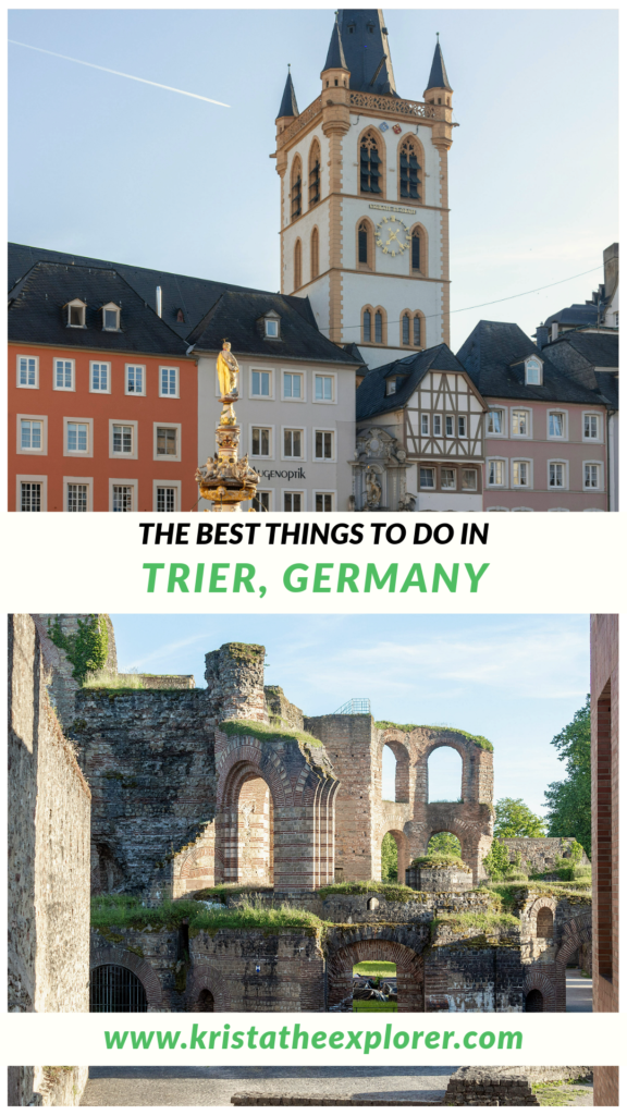 Trier | Krista the Explorer Colourful town centre in German city and remains of Roman bath.