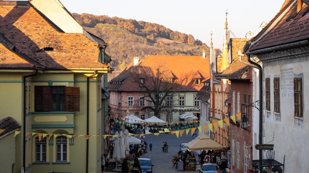 Visiting Piata Cetatii one of the top things to do in Sighisoara.
