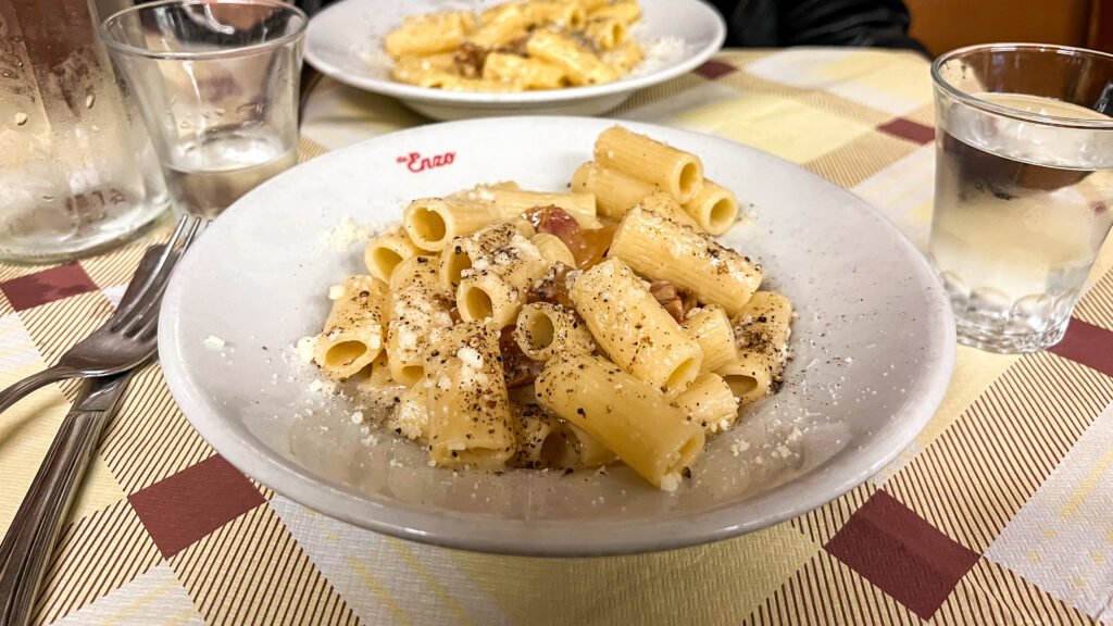 Trattoria Da Enzo Rome | Krista the Explorer Trattoria Da Enzo one of the best places for good pasta in Rome.