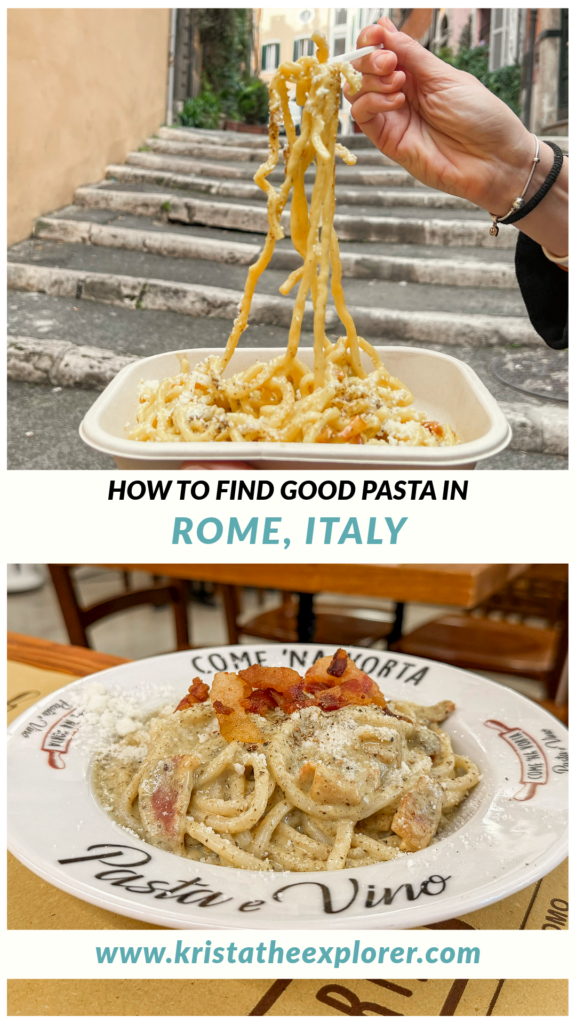 Rome Pasta | Krista the Explorer Two variations of fresh pasta at different locations in Rome.